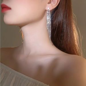 Rhinestone tassel drop earrings🛍🛍
